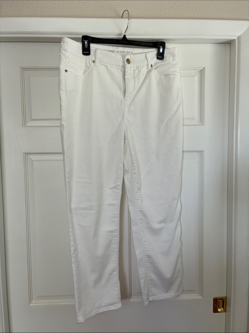 Chico's The So Slimming Girlfriend Crop White Jeans